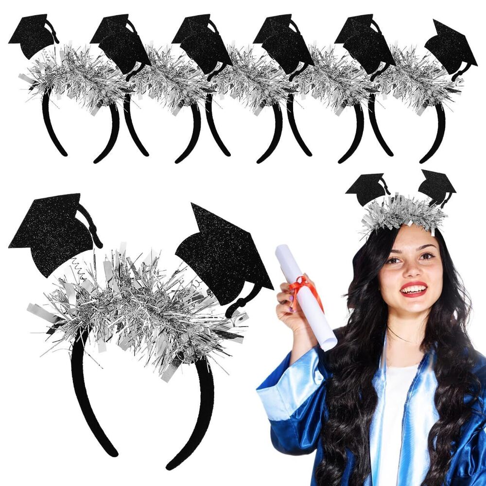 4704 Graduation Headband, 6 Pcs Mini Graduation Hat Headband for Graduation